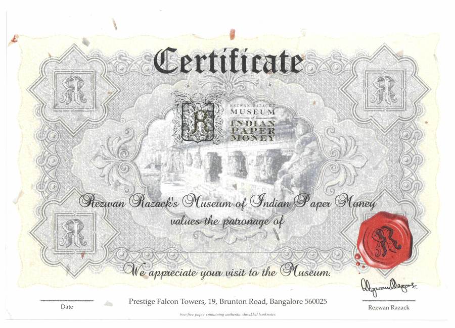 Museum Visitor Recognition Certificate - Ellora Caves vignette